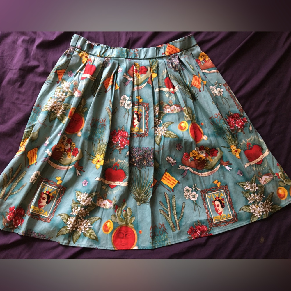 Frida Khalo Print Skirt